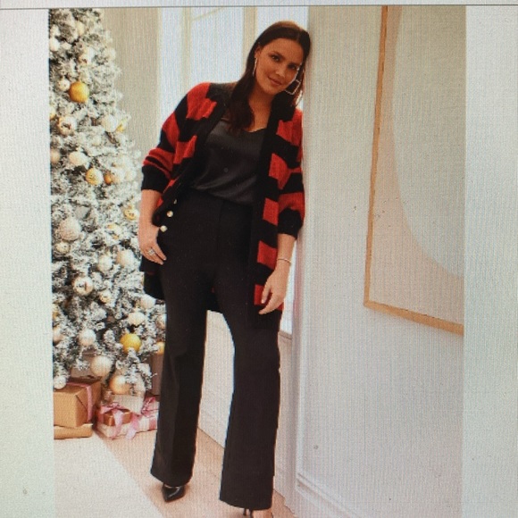 🤩NEW🤩Lane Bryant - Black & Red Stripe Cardigan Sweater /Long Sleeves 26/28 NWT - Picture 5 of 14